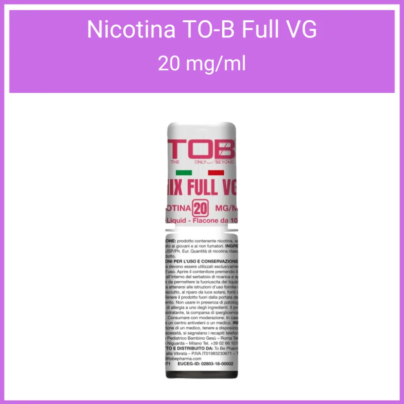 Nicotina Vaporart Full VG 20mg/ml Flacone 10ml